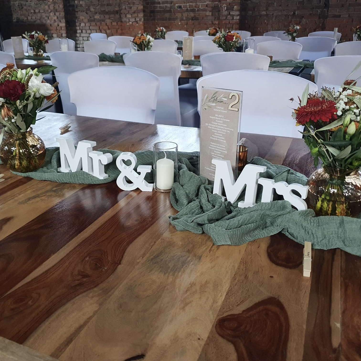 Mr und Mrs Tischdeko